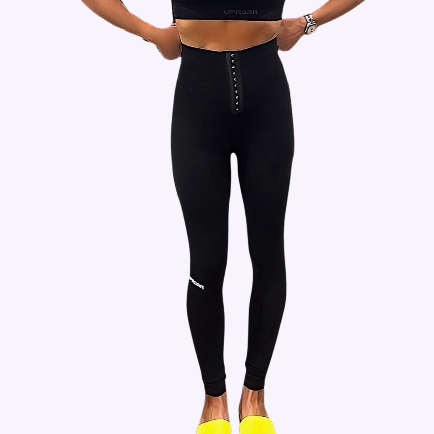 SculptAura High-Waisted Corset Legging Midnight Black