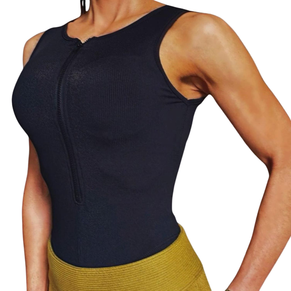 Ribbed Bodysuit Black Sleeveless