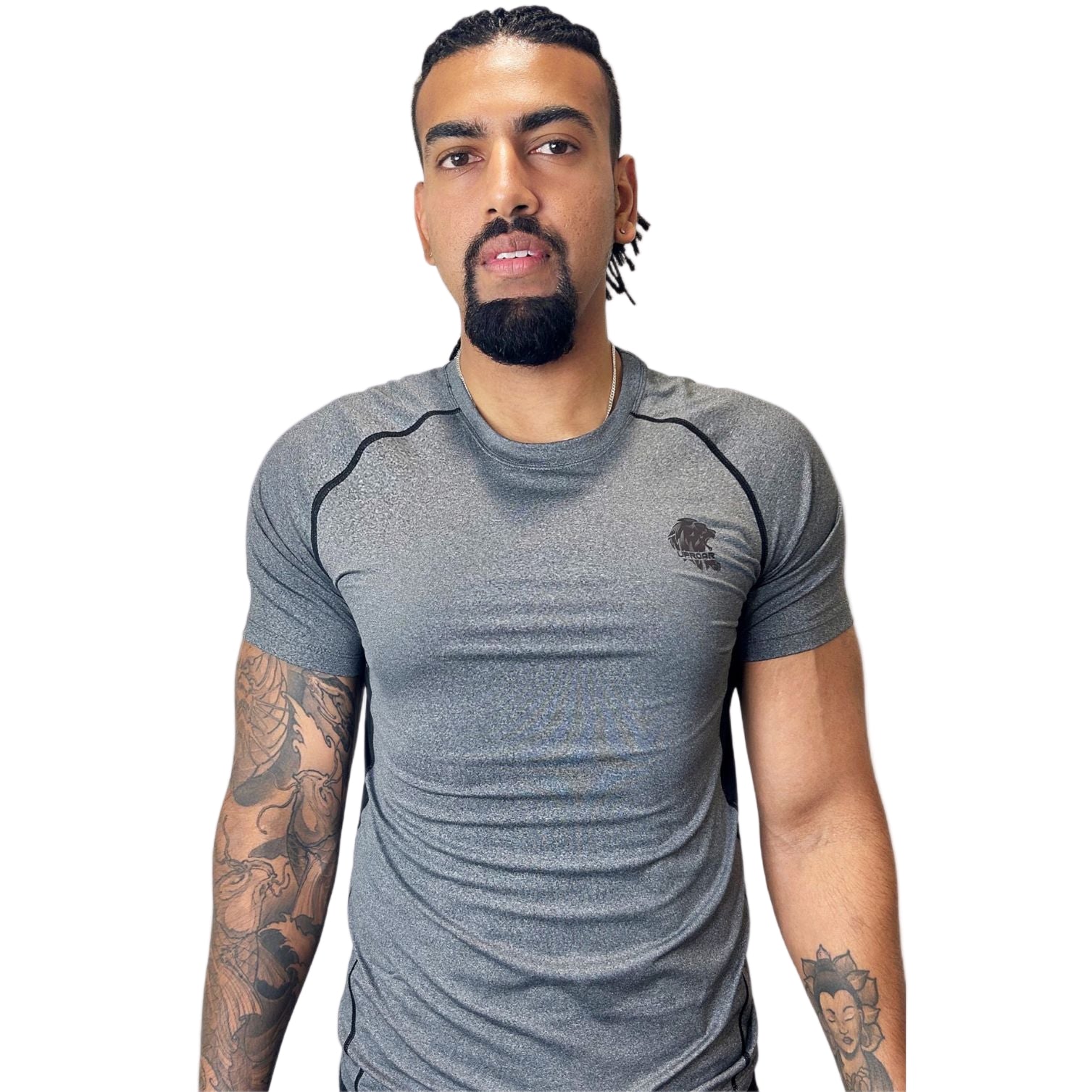 Quick Dry Mid Compression Active Tee Grey & Black