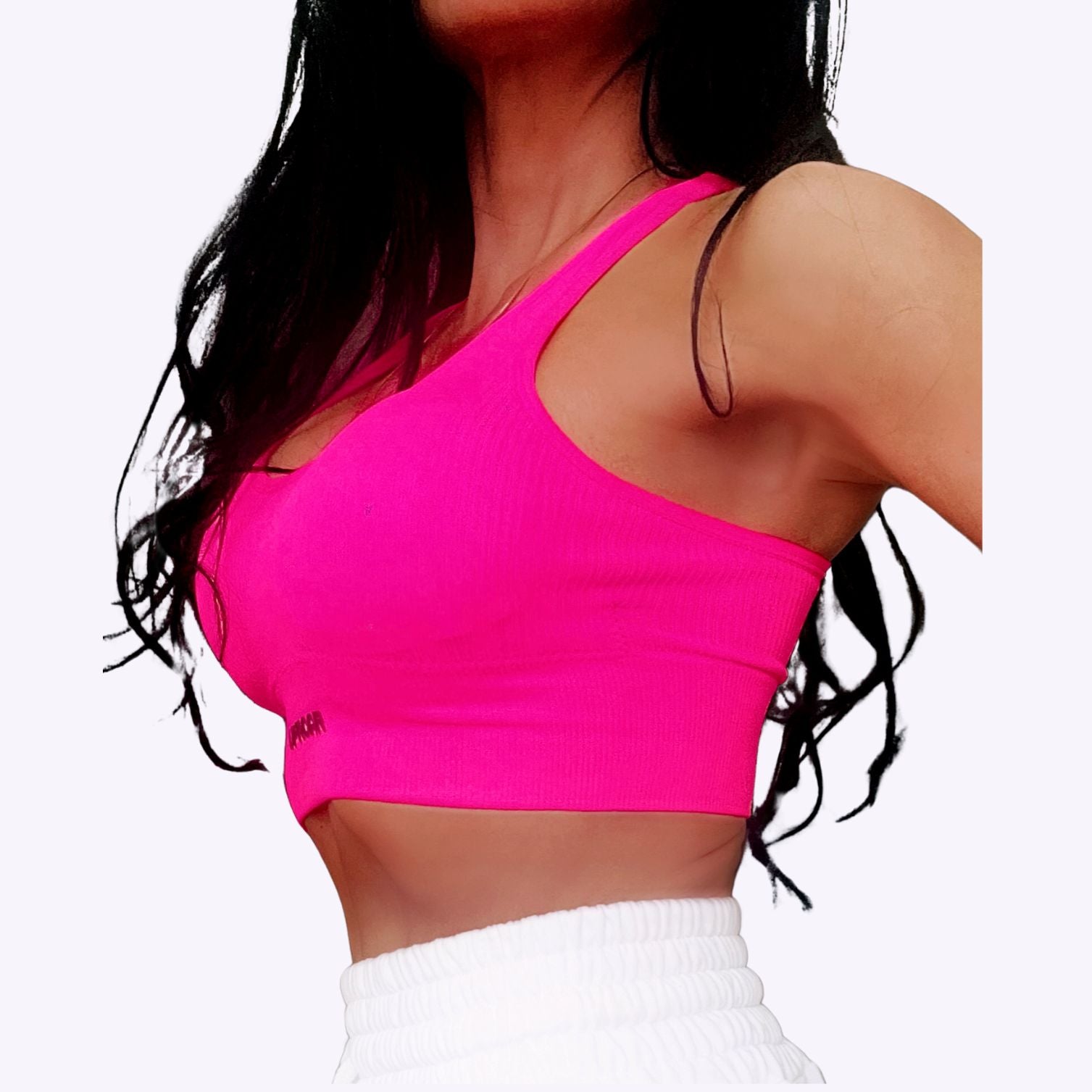 hot pink compression sports bra, running sports bra for high impact