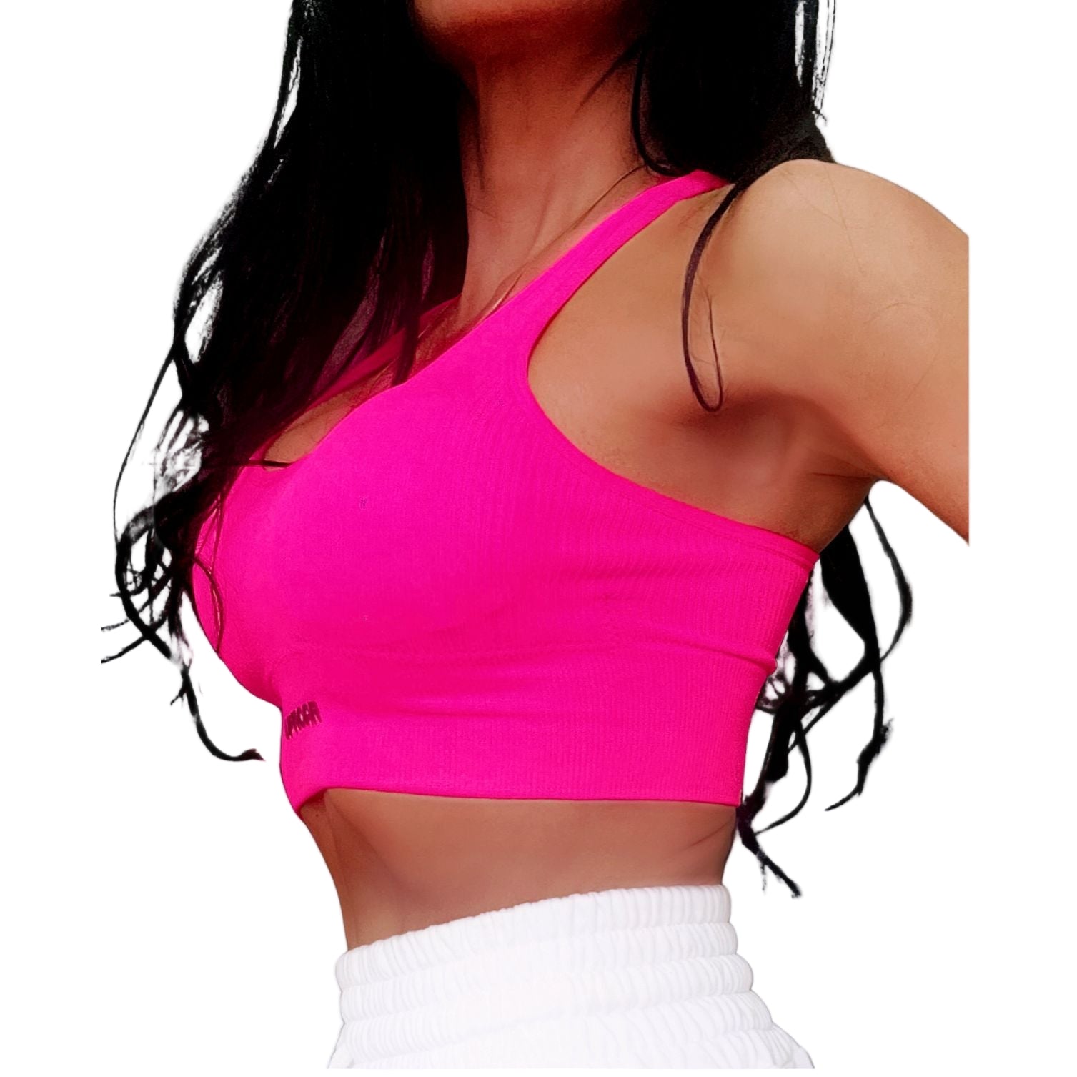 hot pink compression sports bra, running sports bra for high impact