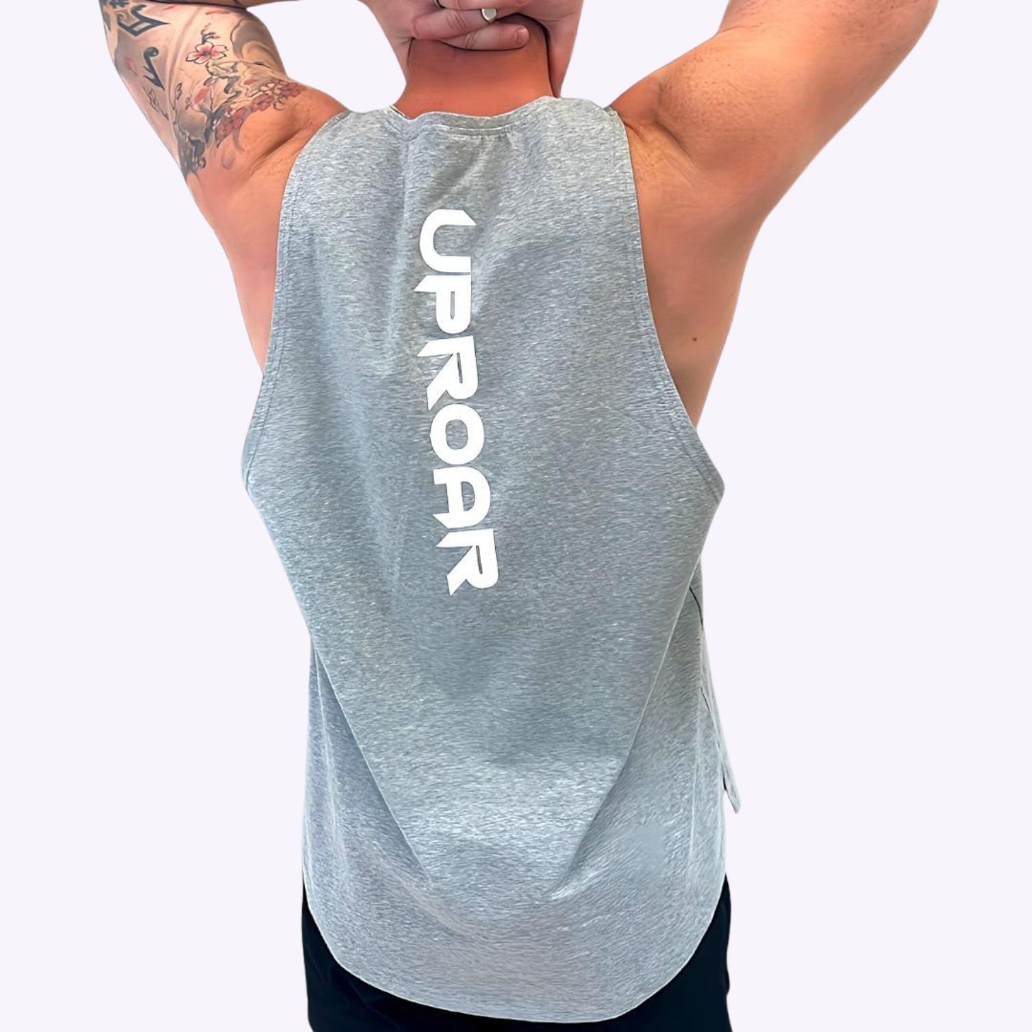 Mens Curved Tank Grey