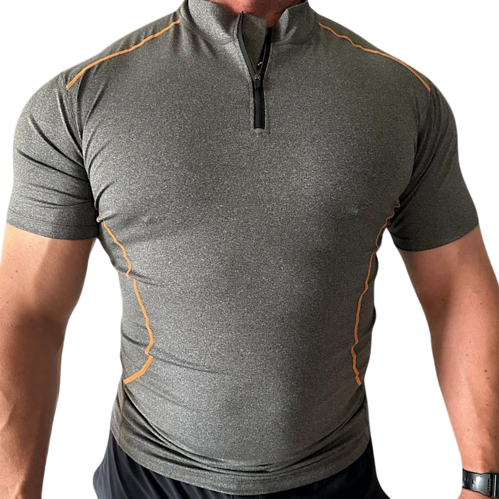 Quick Dry Semi-Compression Active Tee Grey