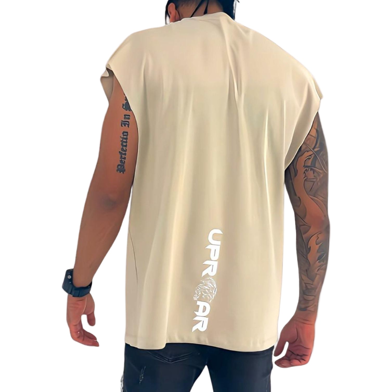 Oversized Sleeveless Muscle Tank in Slate Grey