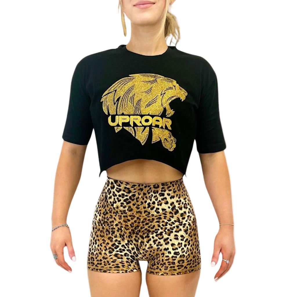 UPROAR Boxy Crop Top With Raw Cut Hem Black