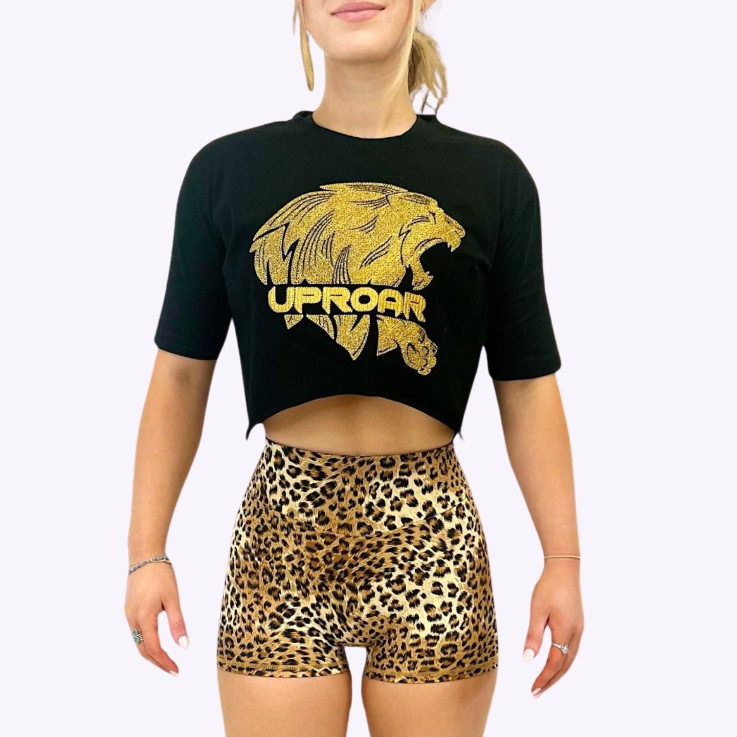 UPROAR Boxy Crop Top With Raw Cut Hem BLACK