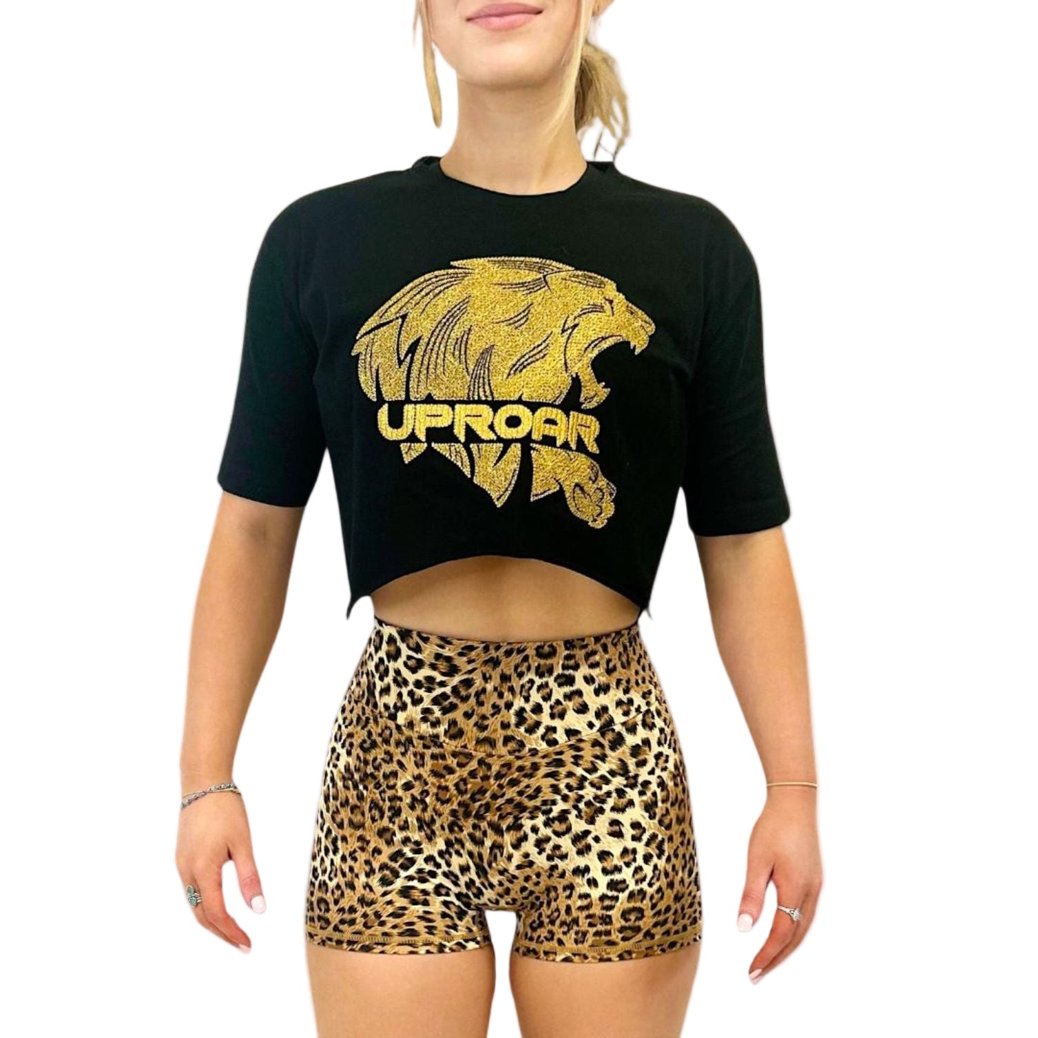 UPROAR Boxy Crop Top With Raw Cut Hem Black