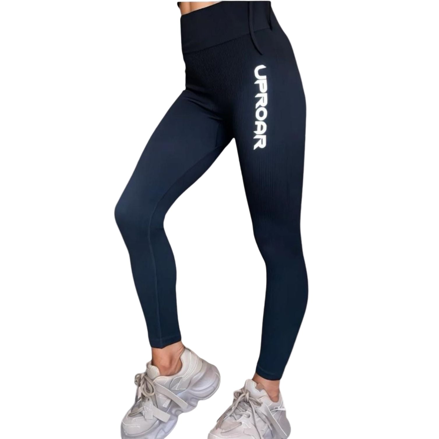 Essential Ribbed Black Leggings