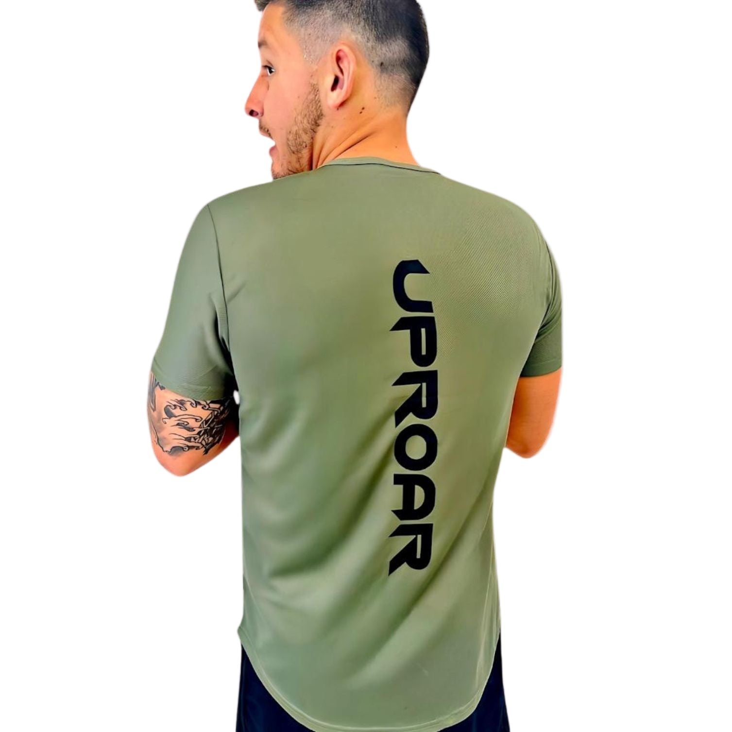 Longline Curved Hem Sports Tee in Arctic White