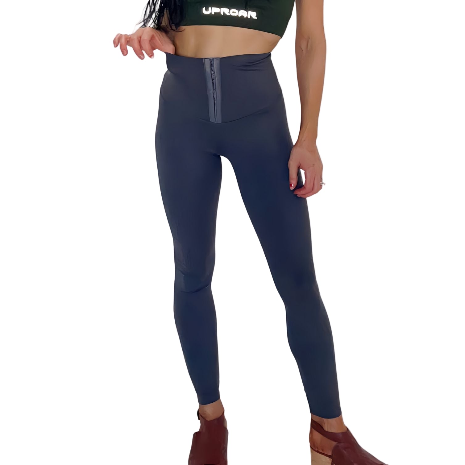 SculptAura High-Waisted Corset Leggings Slate