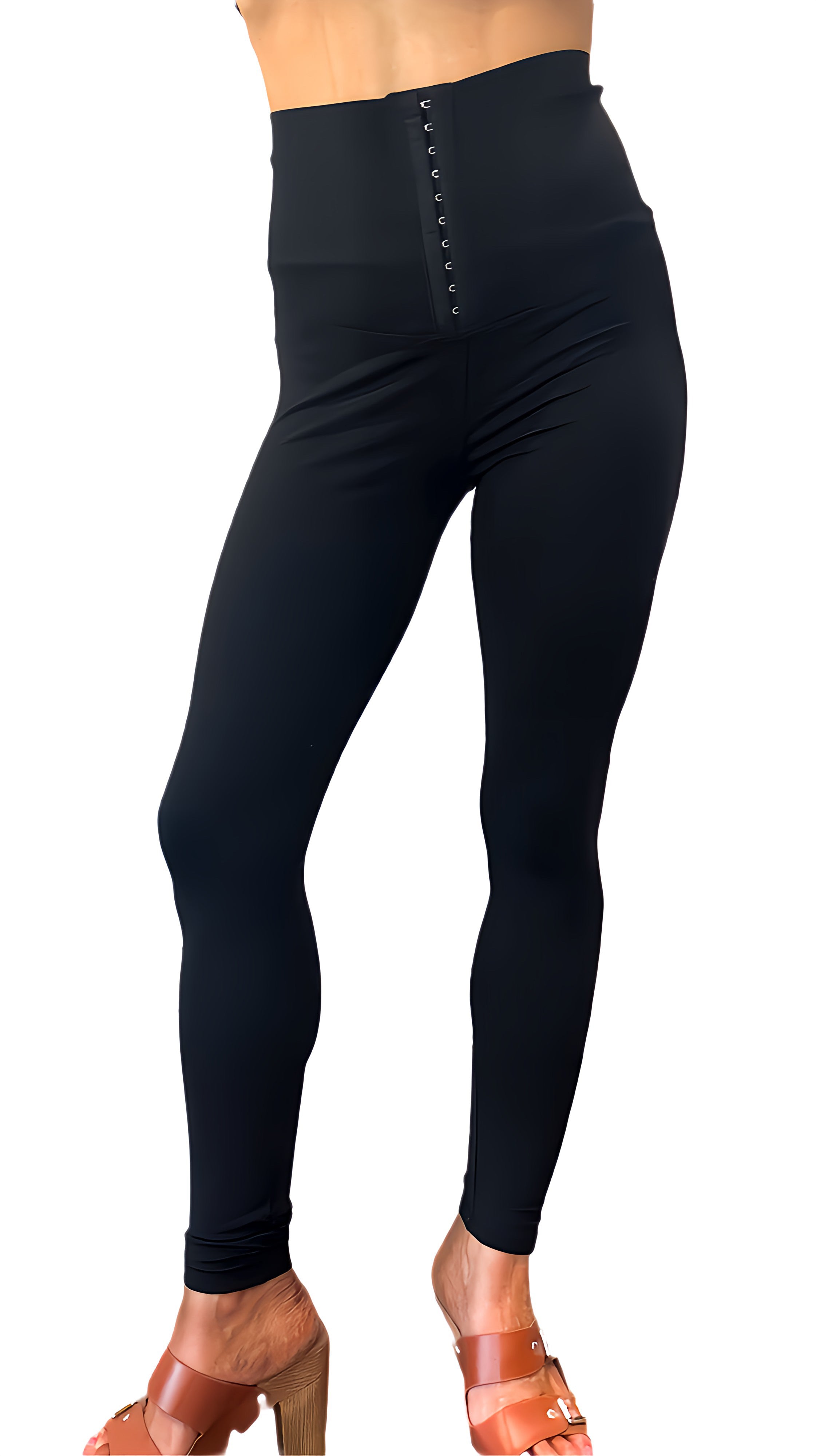 Women's Black Leggings, Black Corset Leggings, Supreme Leggings, Black Tights, high waist with 3 levels of adjustable fit, full length, light weight material with full stretch