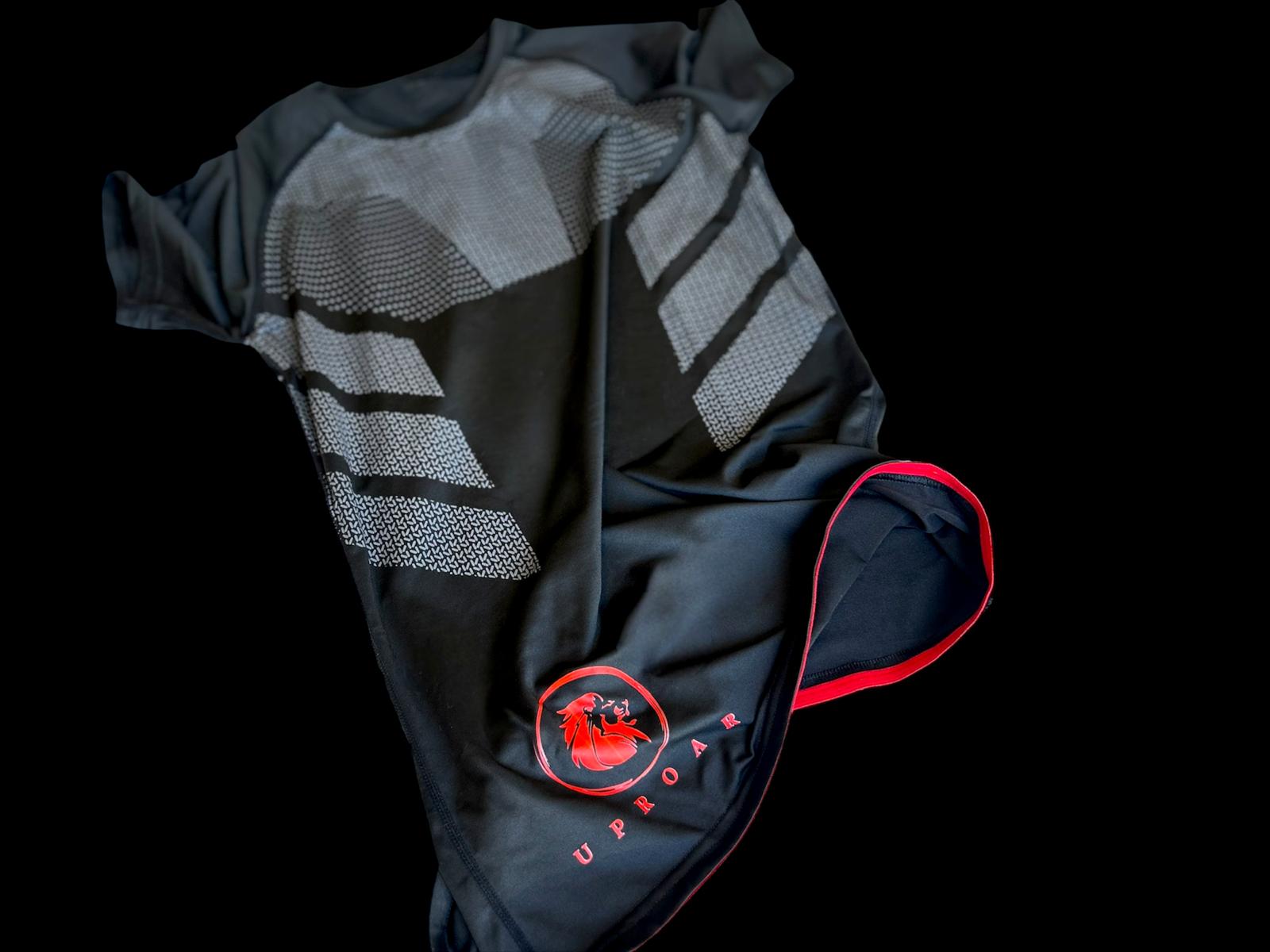 bjj shirts, non-slip bjj shirts, silicone strip tops for bjj, silicone hem tops, mens bjj tops, no-gi training wear, no-gi clothes, non-slip fightwear, non-slip rolling gear