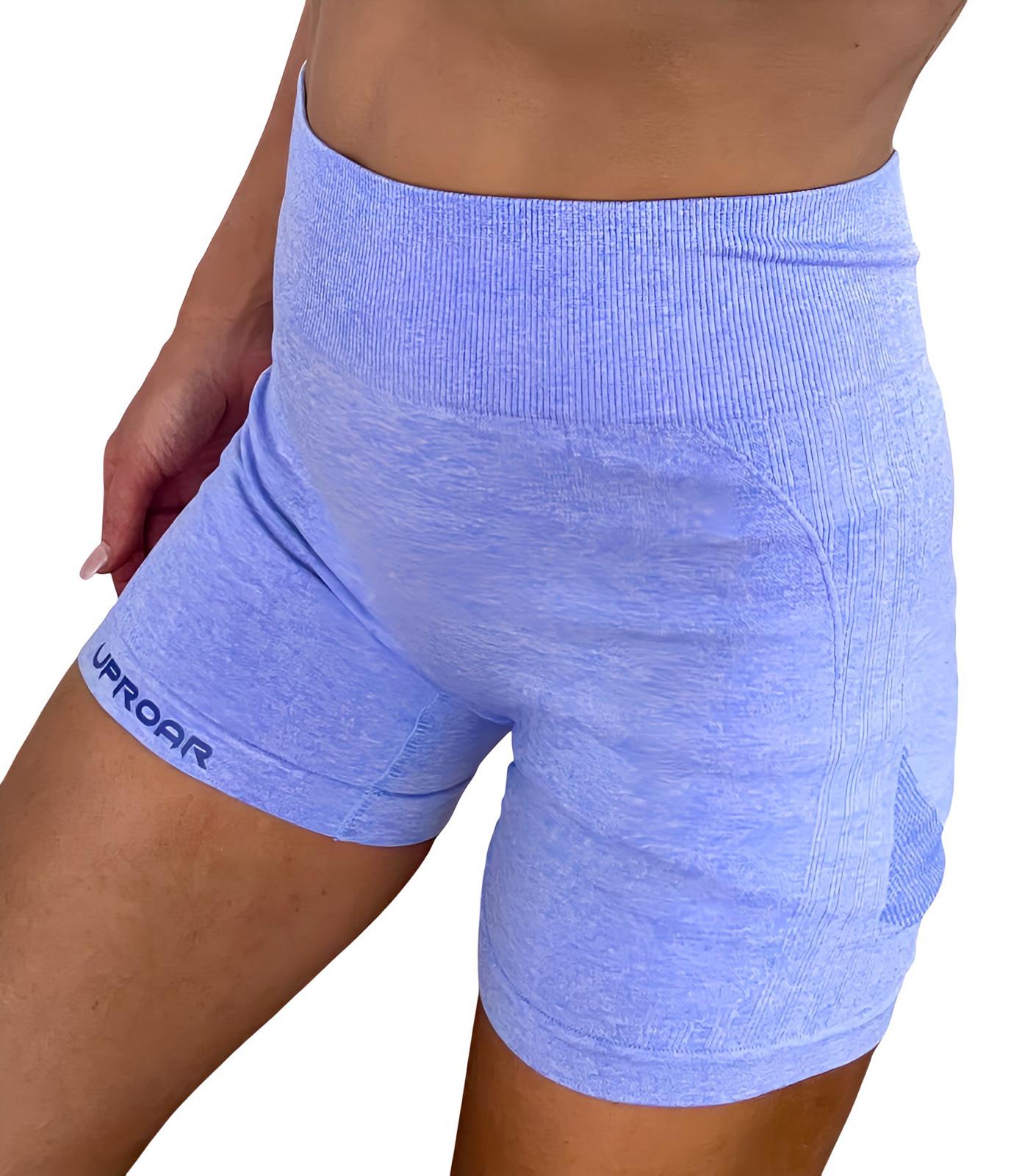 booty sculpting blue shorts, short sky blue shorts, thigh length light blue shorts, womens shorts, light blue bike shorts, high waisted shorts, blue high waist shorts thigh length