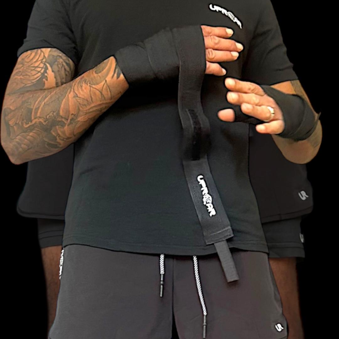 hand wraps, wrist wraps, black velcro hand wraps, combat protection gear, boxing wraps, muy thai wraps, grip tape