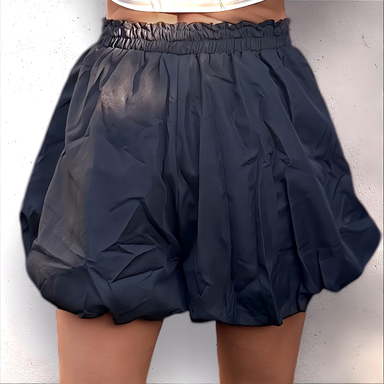 Mini shorts Puffed fabric style Elastic drawstring waist with hold clip. Underestimated style, try them & you will love. Light  and airy feel, perfect for exercising & daily activities.