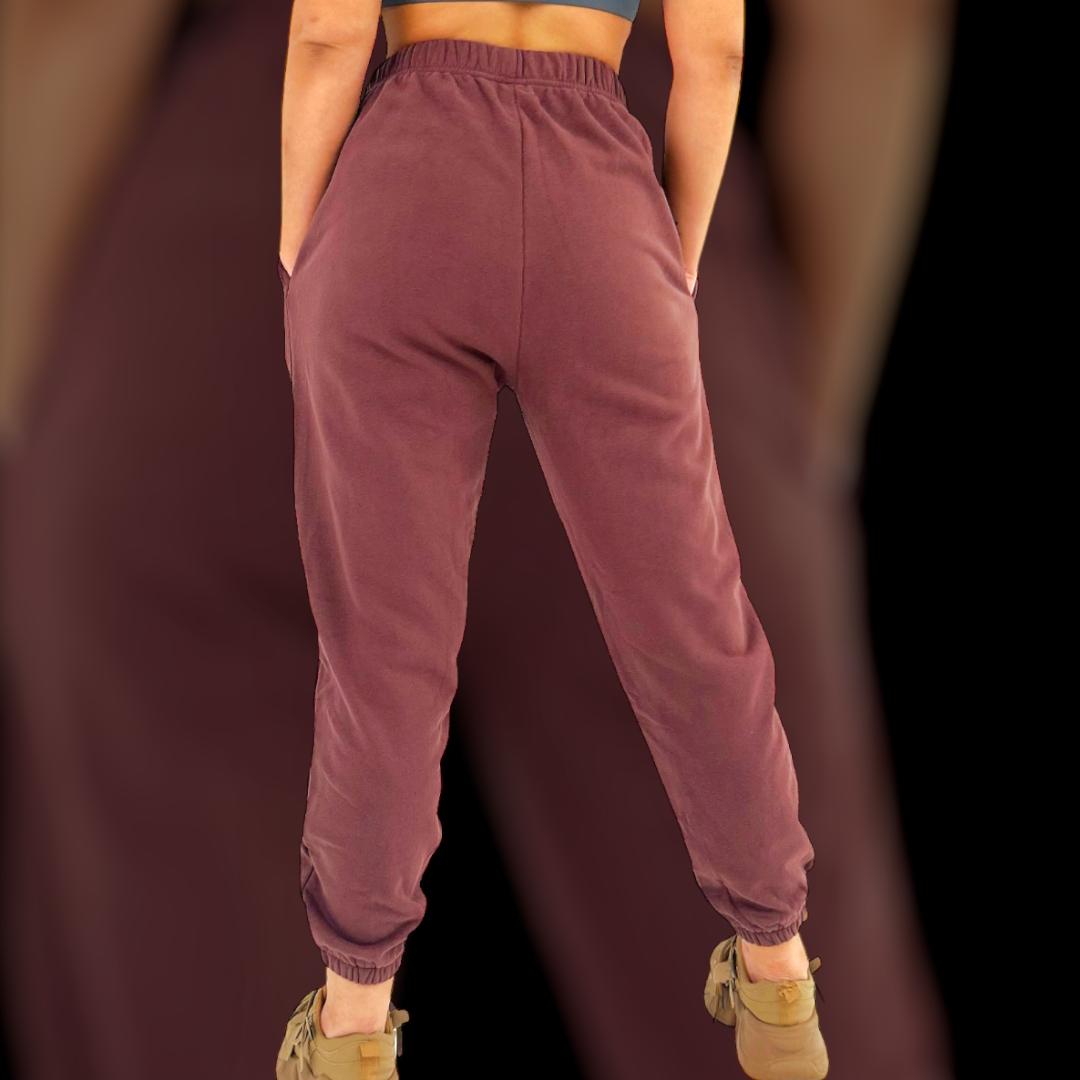 washed Brown Sweatpants, Women's Brown Trackpants, Women's Brown Sweatpants