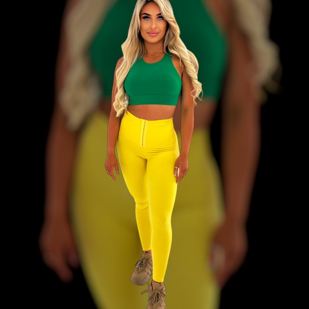 Corset Legging Lemon, Yellow Leggings, Yellow Corset Leggings, Yelllow Tights