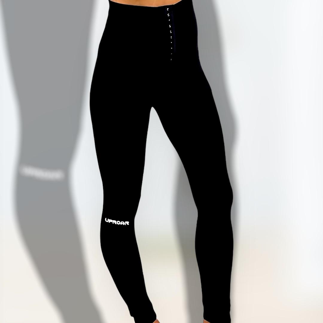 booty shaping leggings, body contouring leggings, tummy tuck leggings, tummy smoothing clothes, adjustable waist leggings, black gym leggings, activewear, skin smoothing pants 