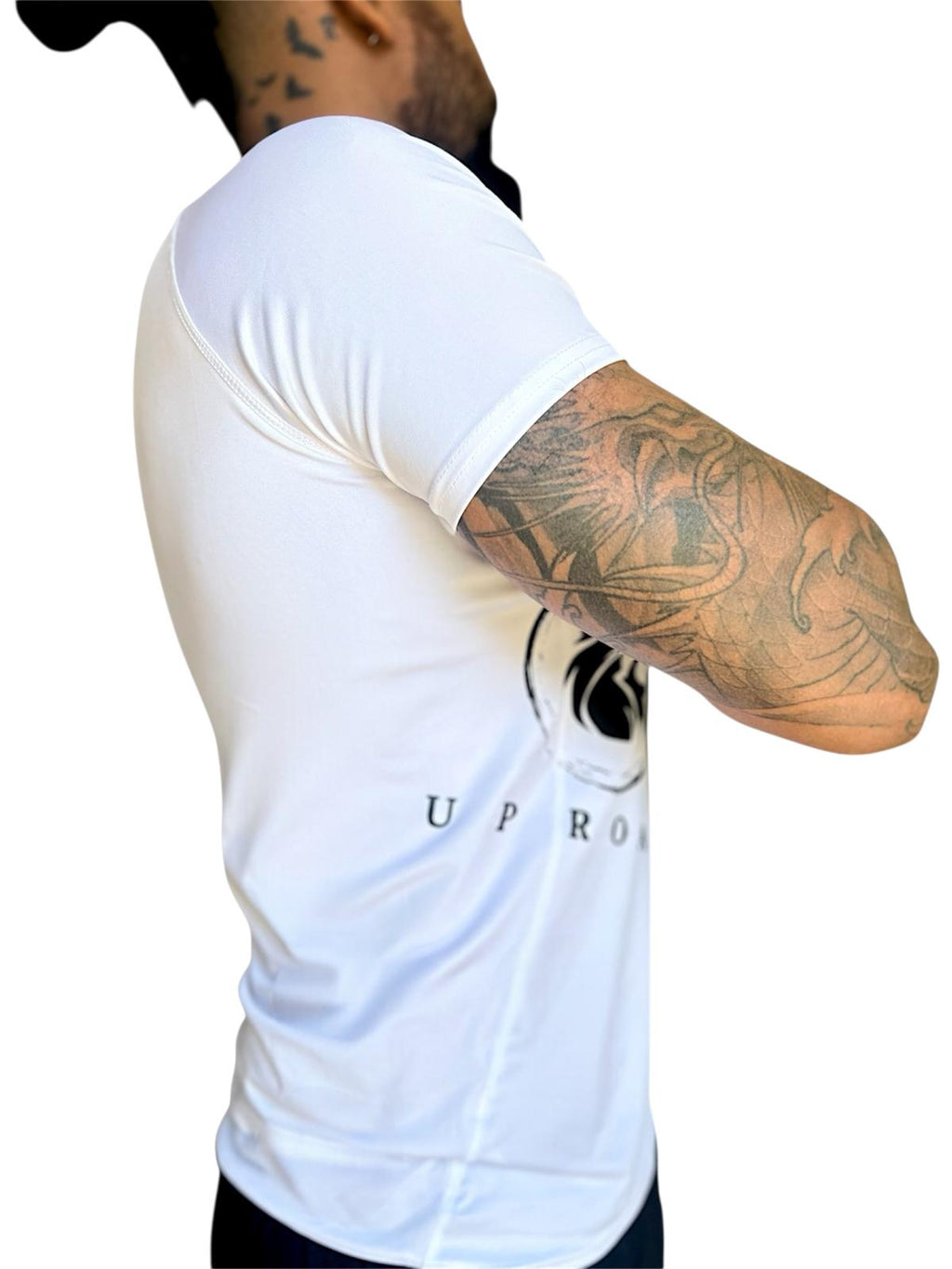 white underlayer compression top, compression wear men, white training top compression, short sleeve compression top, short sleeve gym shirts