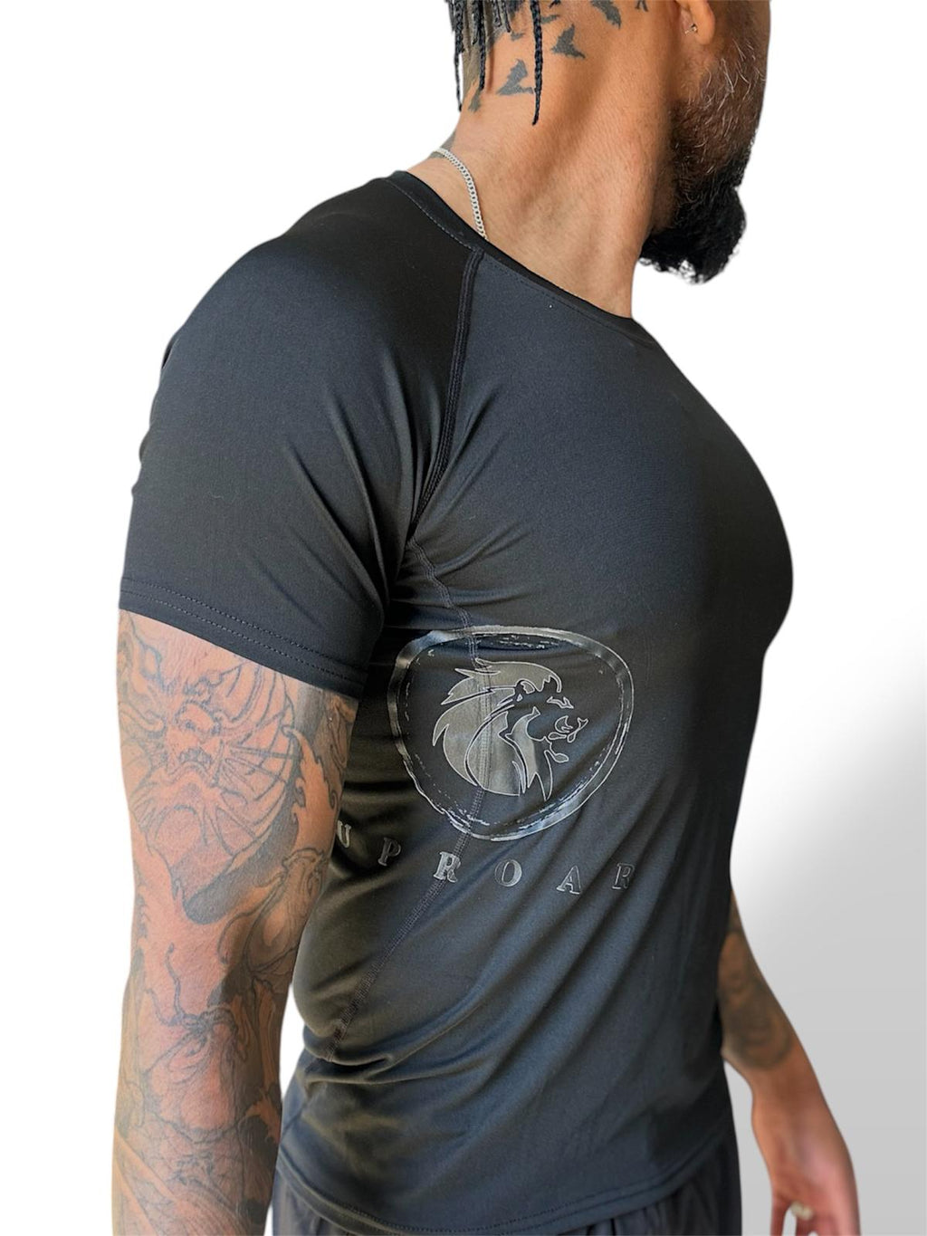 Mens black compression top, black short sleeve training top for men. compression undergarment, rash guard compression short sleeve, mens short sleeve combat shirt