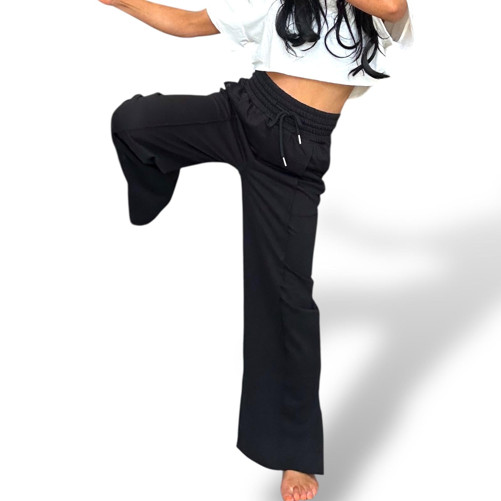 Roxxi Wide Leg Raven Black Sweatpants