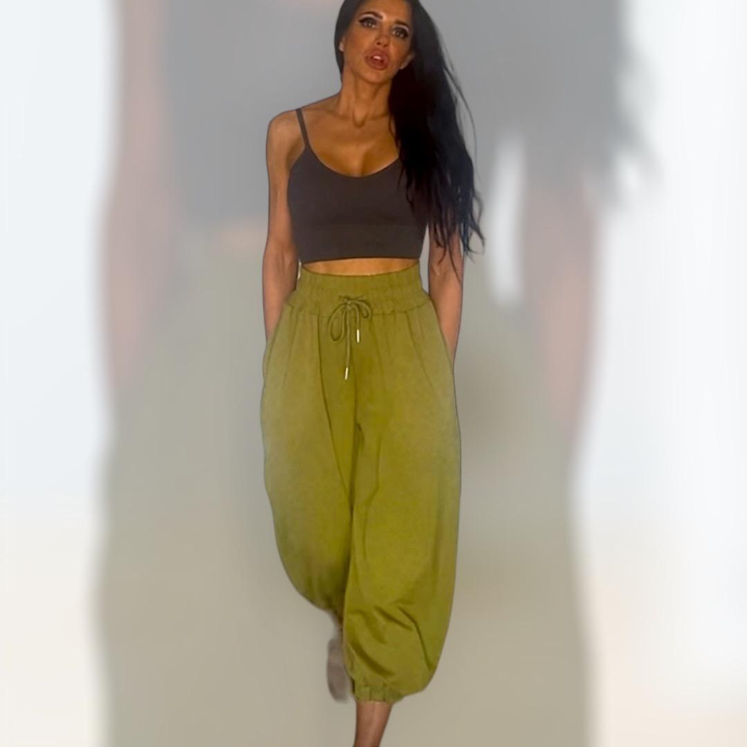 Green Sweats, Green Trackies, Green Sweatpants, Green Trackpants, oversized women's trackies, cuffed oversized trackpants