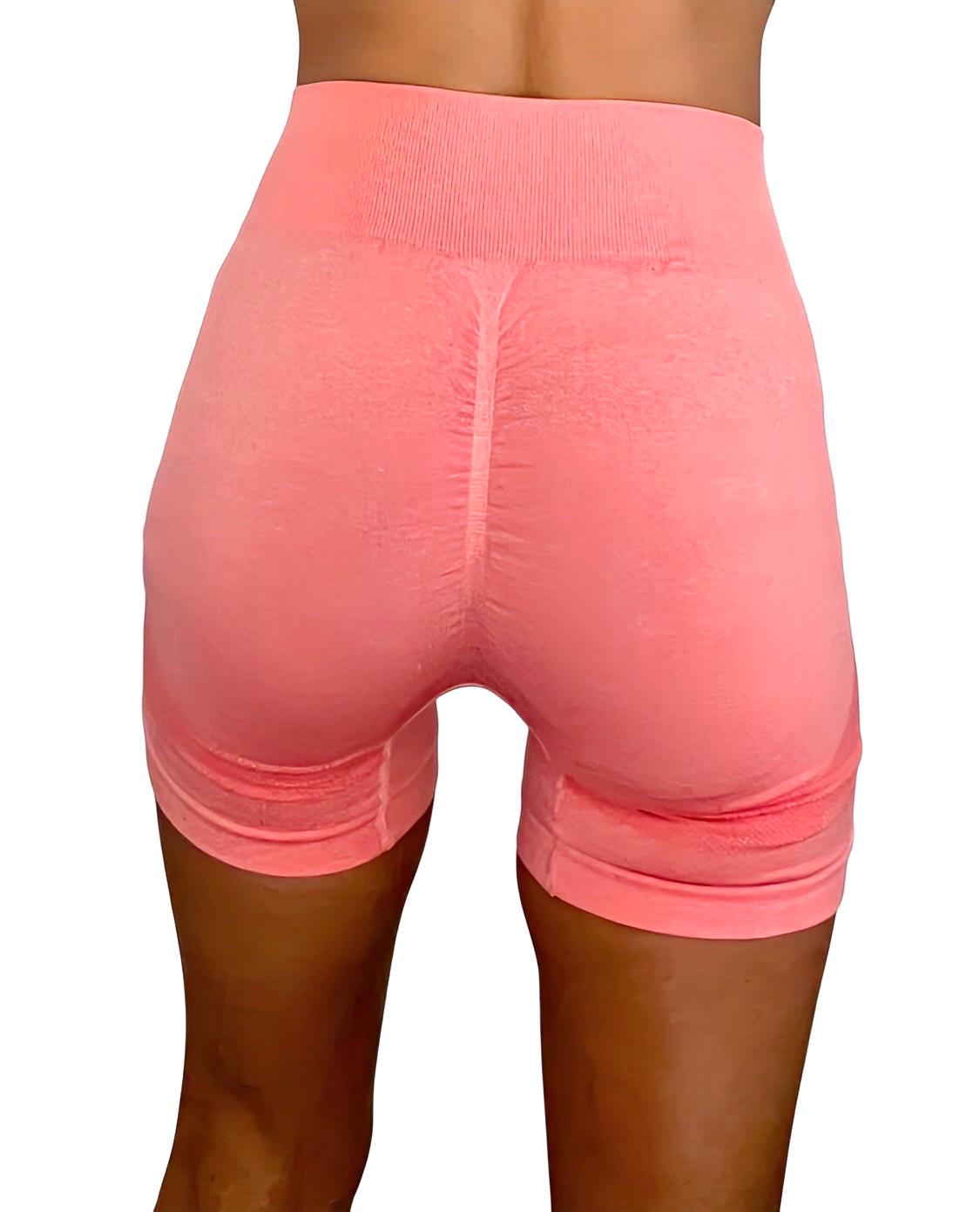 peach short shorts, butt lifting shorts, booty sculpting shorts, high ribbed waistband, lifting support panels for sculpting