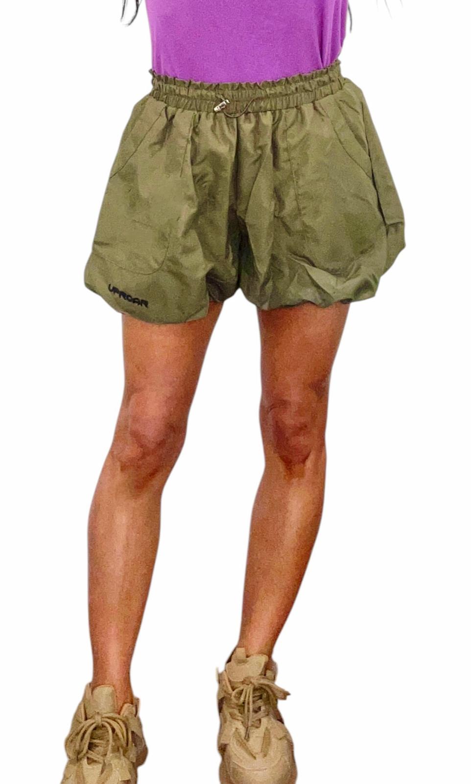 Puffed Shorts with drawstring Army Green