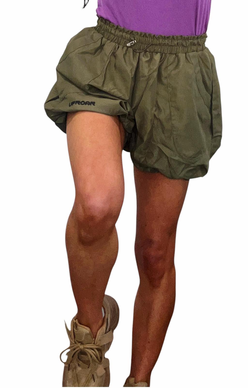 Puffed Shorts with drawstring Army Green