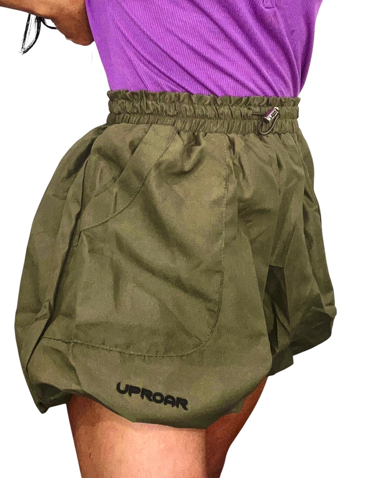 Puffed Shorts with drawstring Army Green