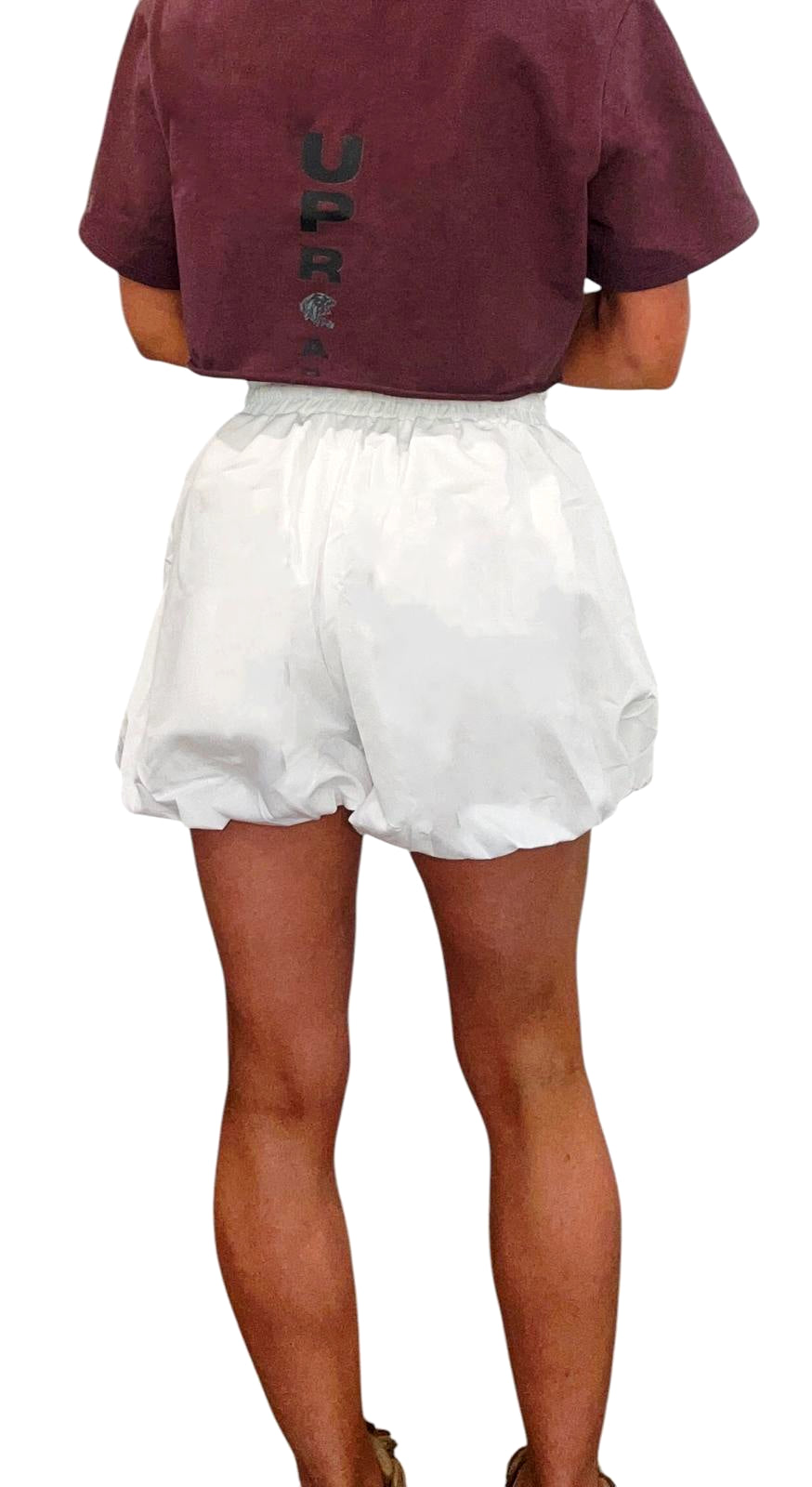 Puffed white shorts, mushroom shorts, women's summer shorts, drawstring shorts women, white shorts, summer shorts, women's activewear, puffer shorts