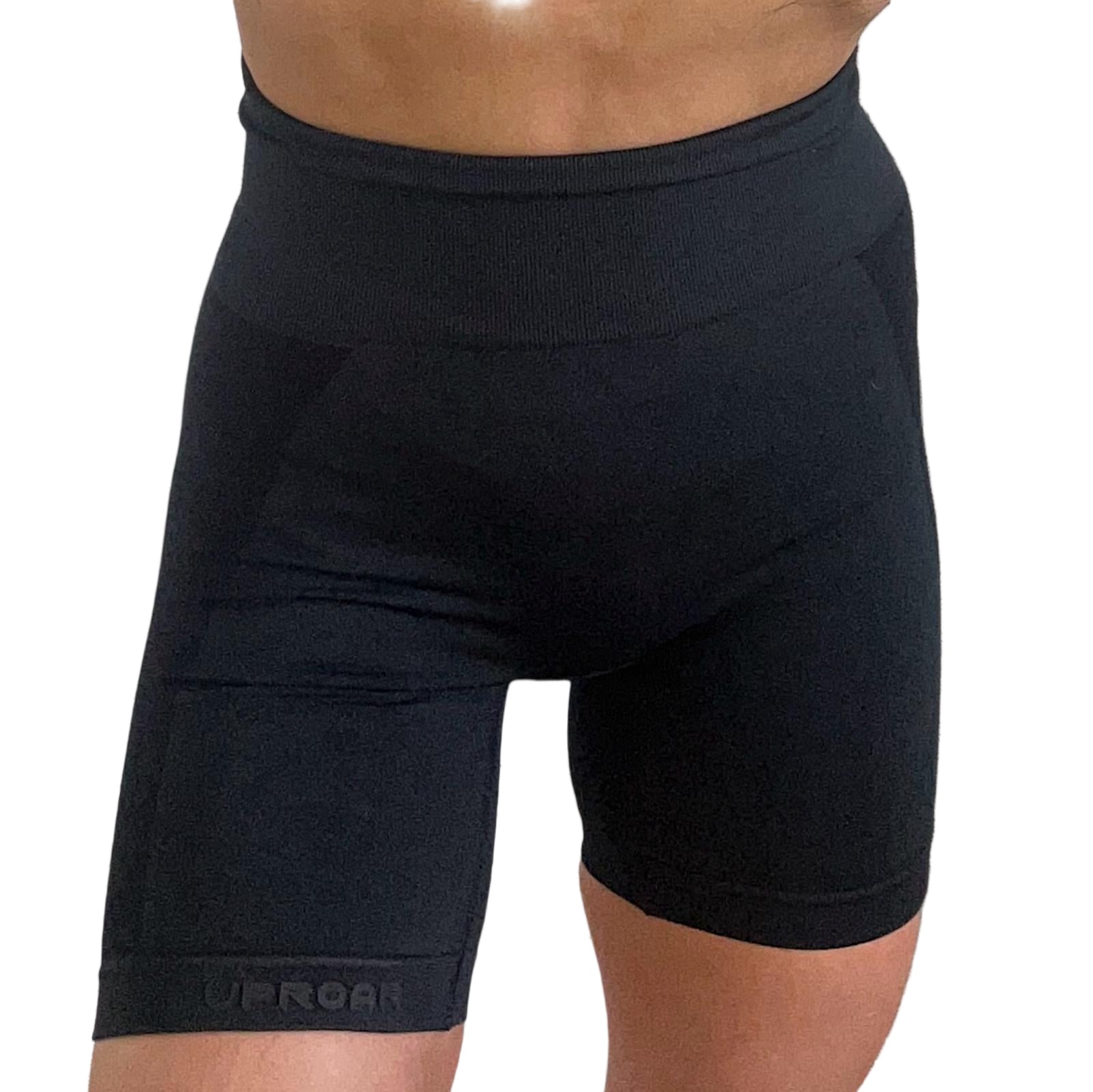 compression shorts black, high waistband compression shorts concealing camel toe, bike shorts that wont roll down, 4 Way stretch black thigh length shorts