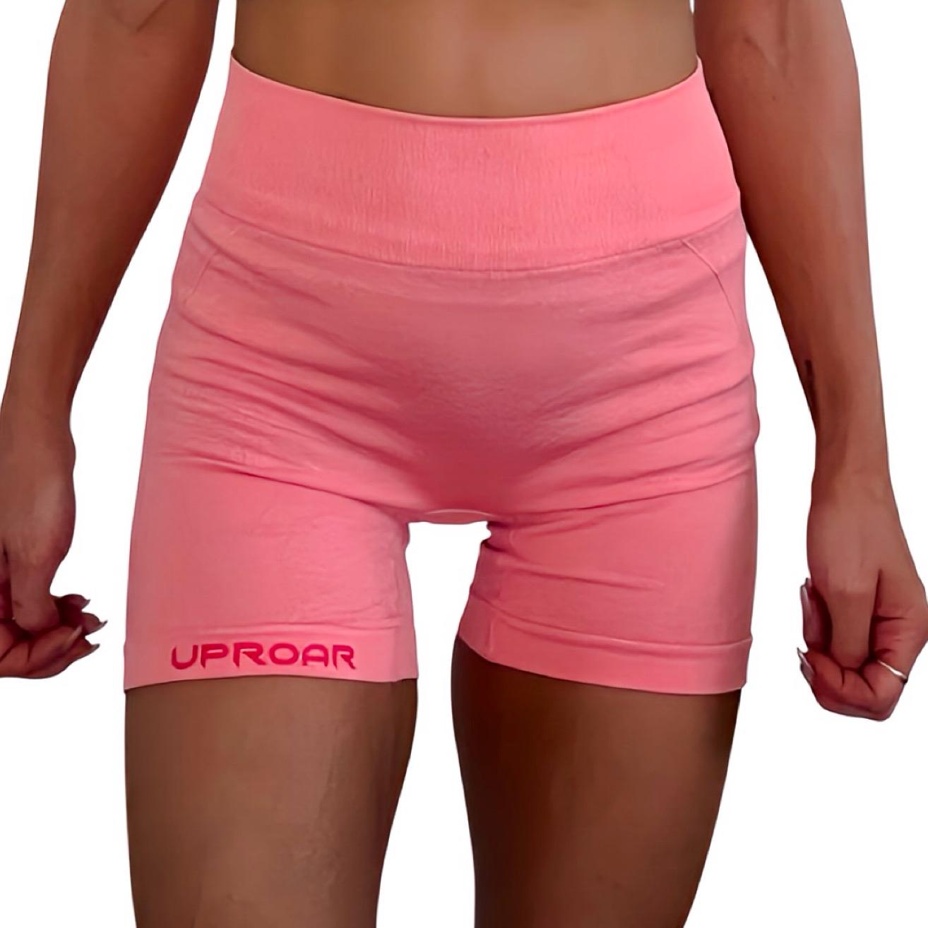 peach short shorts, butt lifting shorts, booty sculpting shorts, high ribbed waistband, lifting support panels for sculpting