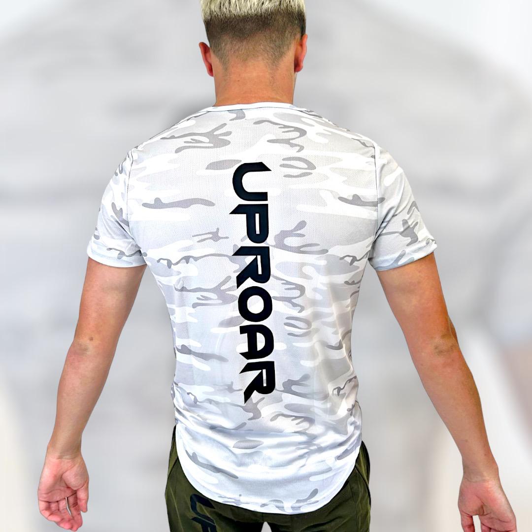 Mens Tees, Mens Camo Tees, Mens Black Tee, Mens Gym wear Australia, white camo shirt, camo gym wear, sports shirts