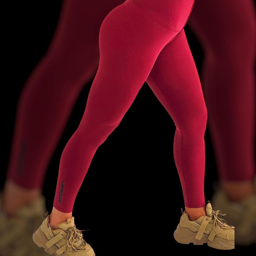 SculptAura High-Waisted Corset Legging Wine Red